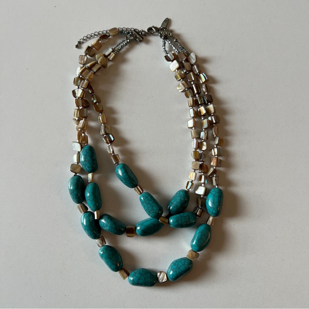 Turquoise Jelly Beans Layered Necklace J32